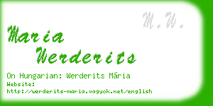 maria werderits business card